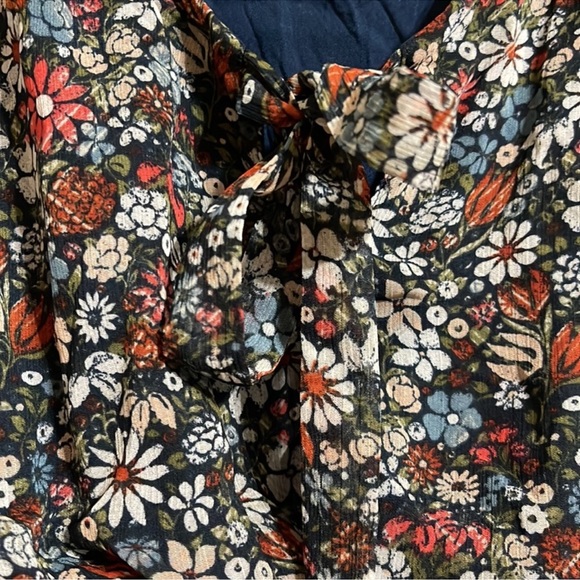 Abercrombie fitch navy floral dress small - Picture 4 of 5